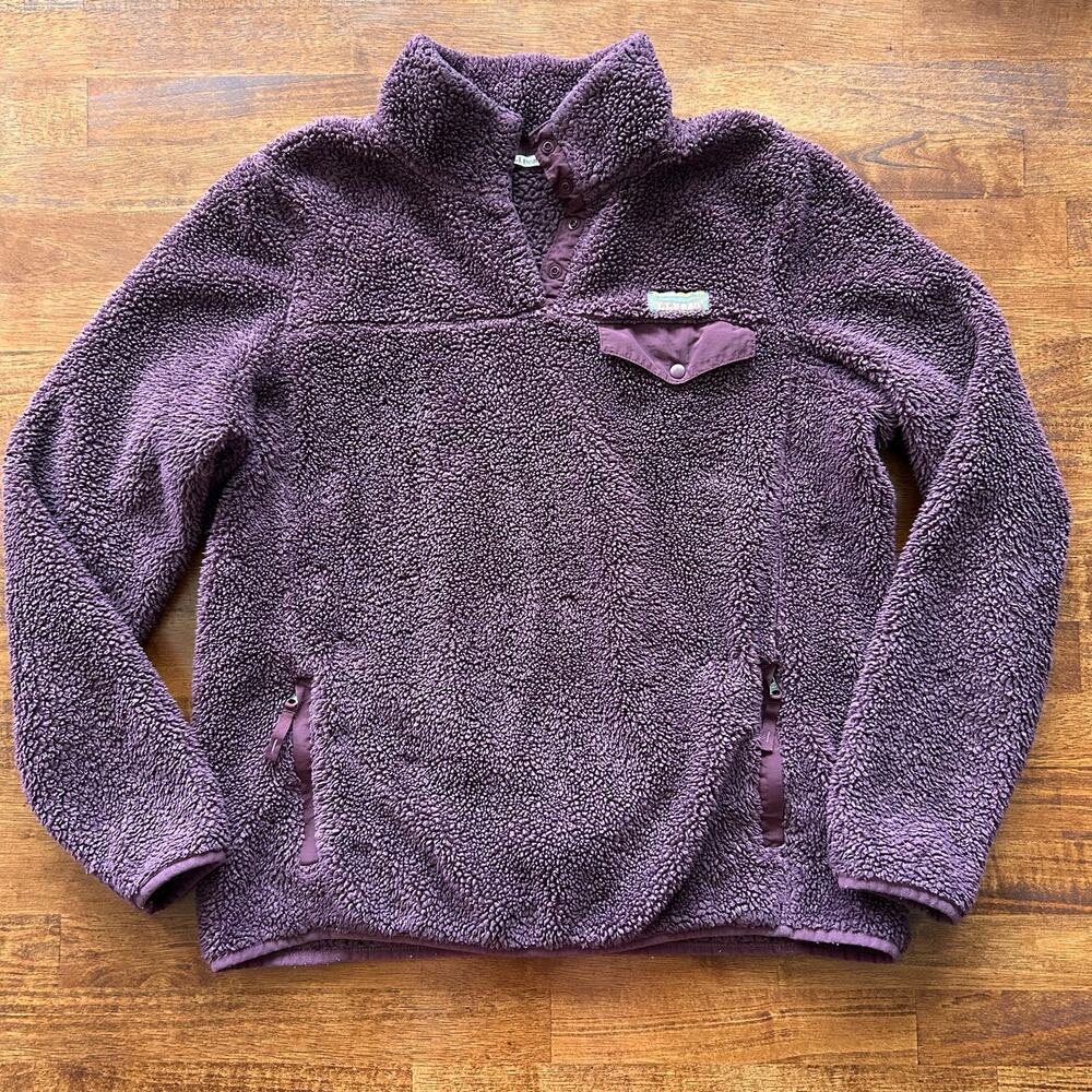 LL Bean Women’s Burgundy Fleece Quarter-Zip Pullover,